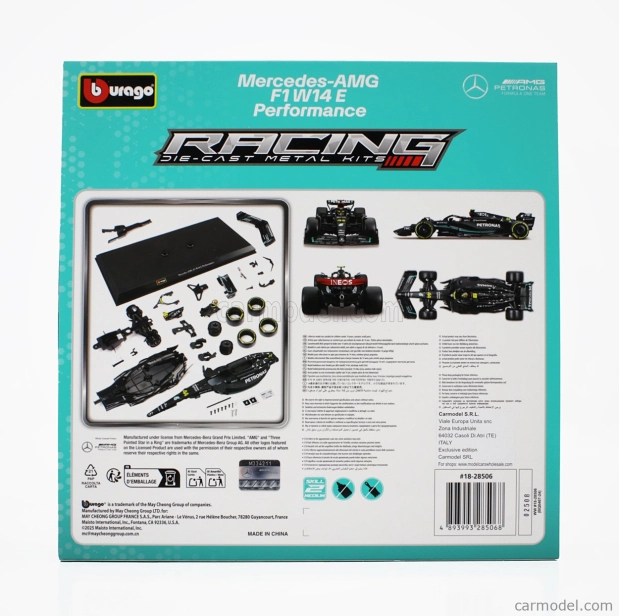 Bburago Mercedes gp F1 W14 Team Mercedes-amg Petronas Formula One N 63 Season 2023 George Russell 1:24 Matt Black