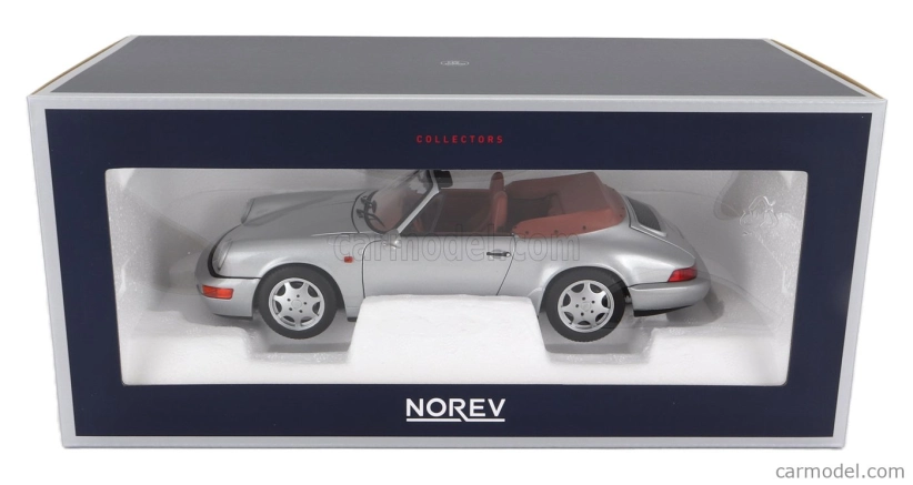 Norev Porsche 911 964 Carrera 2 Cabriolet 1990 1:18 Strieborná