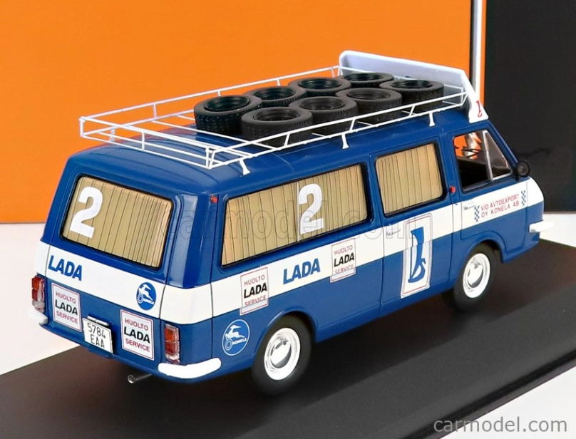 Ixo-models RAF 2203 Minibus Team Rally Lada Service Assistance 1984 1:43 Modrá biela