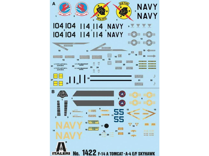 Italeri Grumman F-14A Top Gun, Douglas A-4F (1:72)