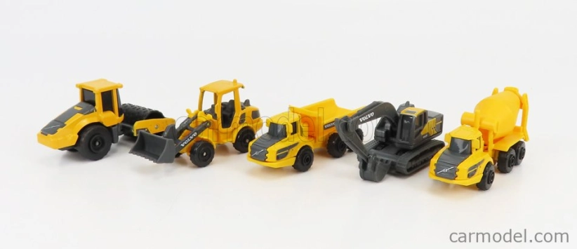 Maisto Volvo Set 5x Movimento Terra Scraper Excavator Truck 1:87 žlto-čierna