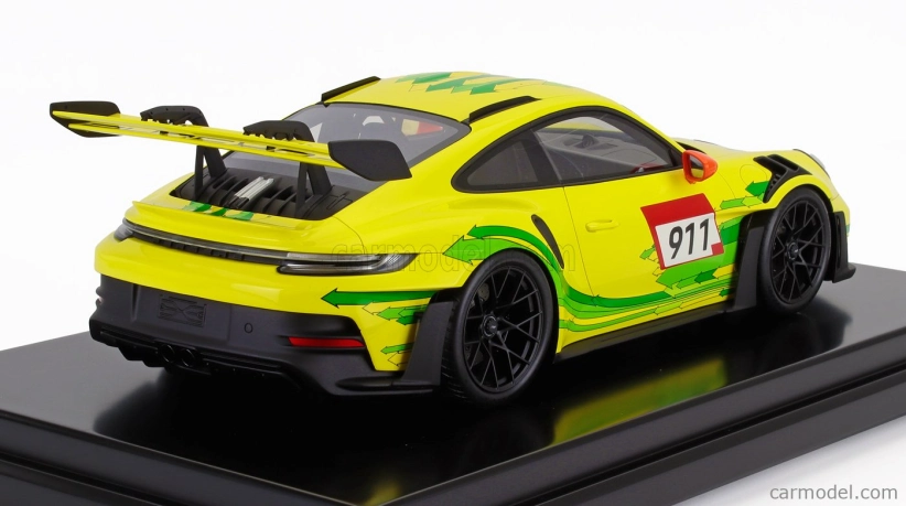 Spark-model Porsche 911 992 Gt3 Rs N 911 Coupe 2023 - Con Vetrina - With Showcase 1:12 Žlutá Zelená