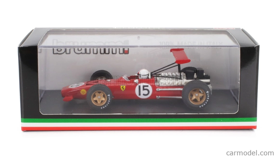 Brumm Ferrari F1 312 N 15 Spain Gp 1969 Chris Amon - s figúrkou vodiča 1:43 červená biela