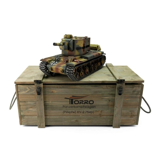 TORRO tank PRO 1/16 RC KV-2 754 (r) viacfarebná kamufláž – infra IR – dym z hlavne