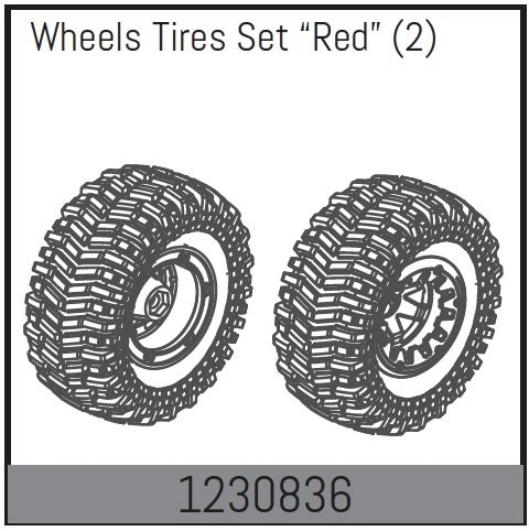 1230836 - Beadlock Wheel Set128*65mm - Red (2)