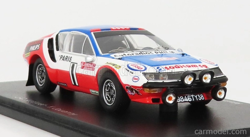 Spark-model Renault Alpine A310 N 1 Rally Montecarlo 1976 J.c.andruet - Y.jouanny 1:43 Bílá Červená Modrá