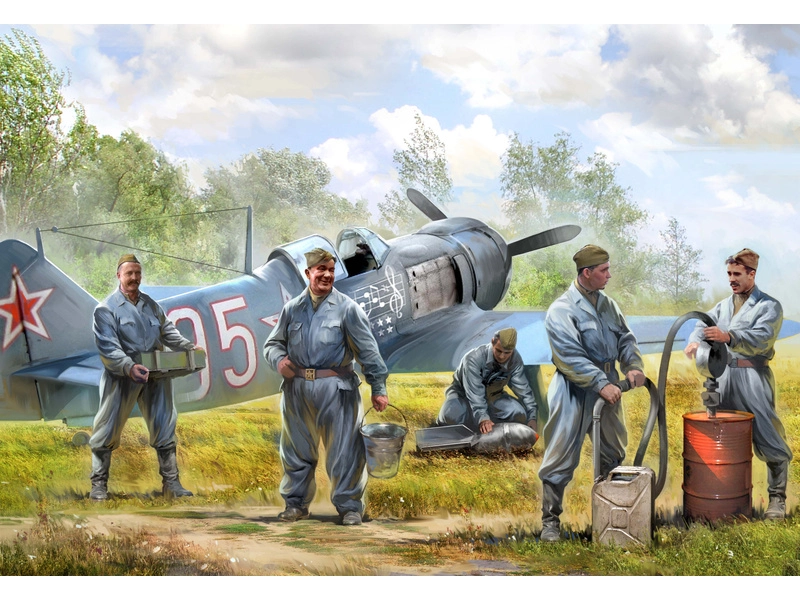 Zvezda figúrky Soviet airforce ground crew (1:72)