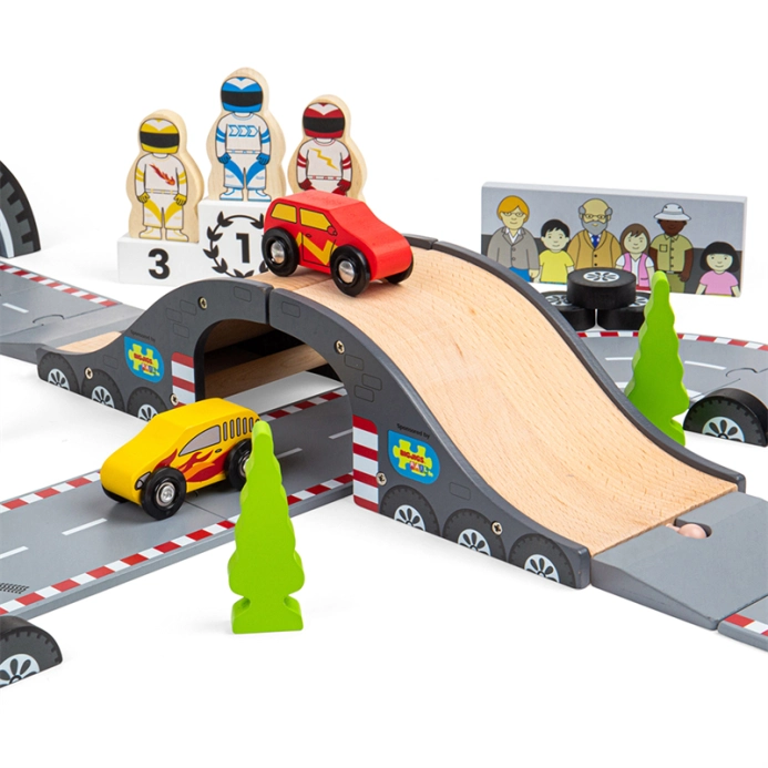 Bigjigs Rail Dřevěná autodráha závodní den - poškozený obal