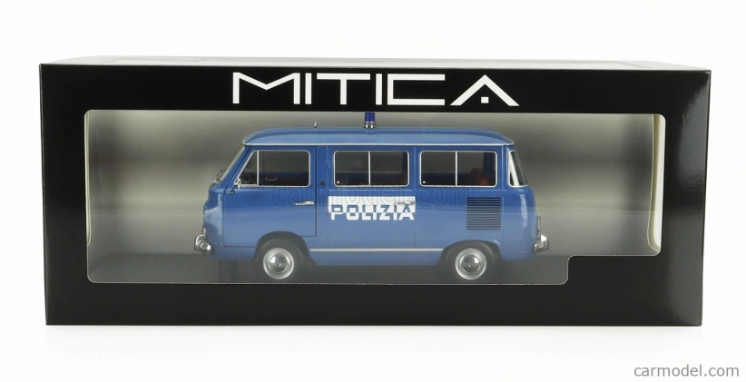Mitica-diecast Fiat Fiat 850 Familiare Polizia 1970 – Interno Brown 1:18 Světle Modrá