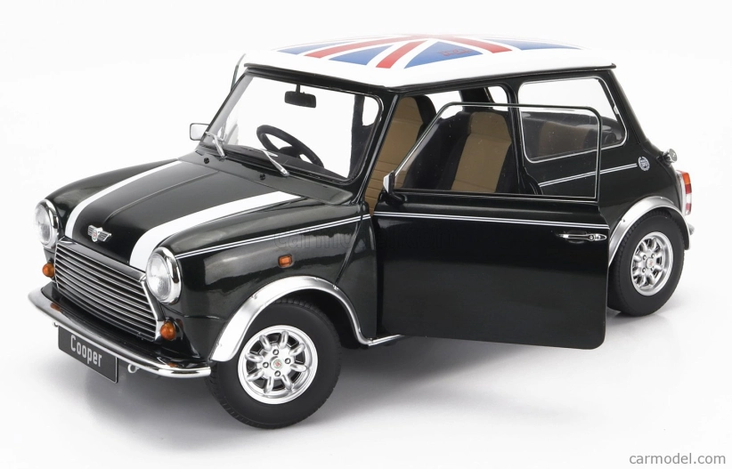 Mini Cooper Rhd 1992 s Union Jack 1:12 zelená biela