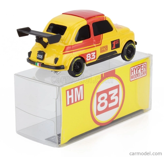 Brumm Fiat 500 Brums Livery Hyper Modelcar N 83 2025 - 24h Le Mans Wheels 1:43 Žlto-červená