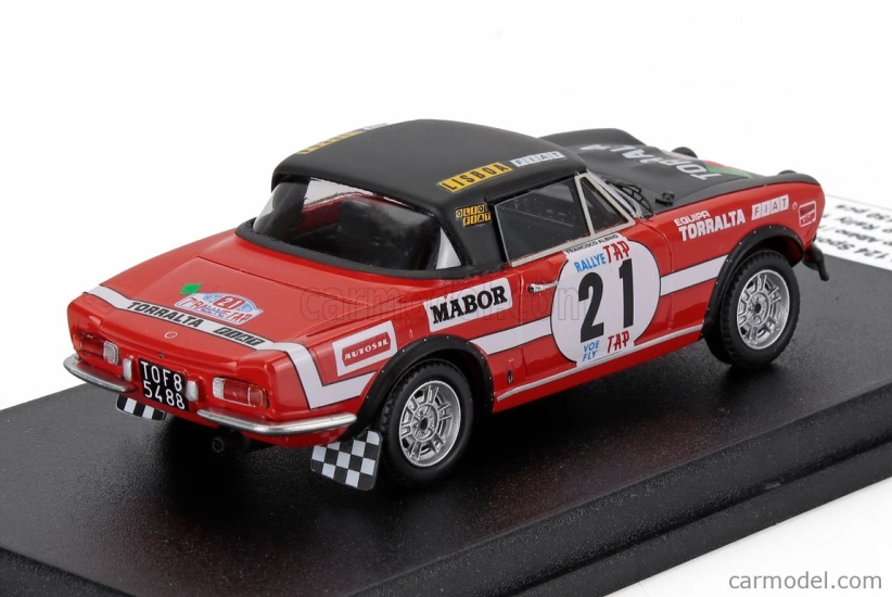 Trofeu Fiat 124 Sport Spider 1600 (night Version) N 21 Rally Tap 1973 Jose Carpinteiro Albino - Fernando Carpinteiro Albino 1:43 Černá Červená