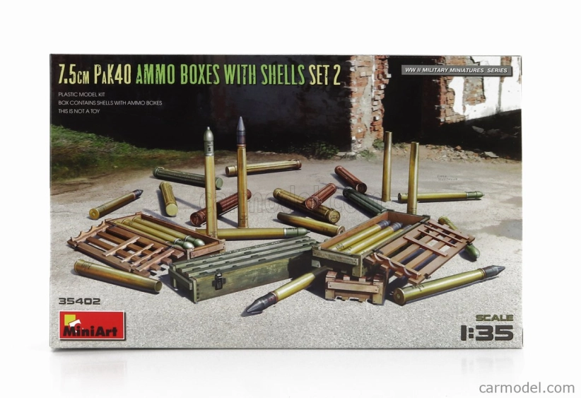 Miniart Príslušenstvo Vojenské 7,5cm Pak40 nábojnice s nábojmi Set 2 1:35 /