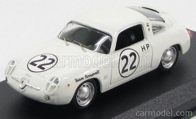 Najlepší model Fiat Abarth 750 Zagato Coupe N 22 Sebring 1960 Richards - Callanan 1:43 White