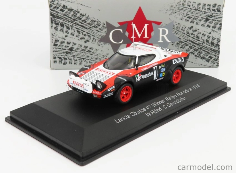 Cmr Lancia Stratos Hf Pirelli N 1 Winner Rally Hunsruck 1978 W.rohrl - C.geistdorfer 1:43 Červená Černá Bílá