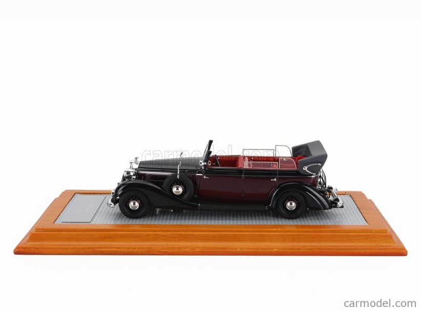 Ilario-model Horch 951a Pullman Original Car Cabriolet Open 1937 1:43 Black Bordeaux