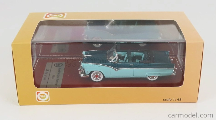 Great-iconic-models Ford USA Fairlane Sunliner Cabriolet 1955 1:43, tyrkysová
