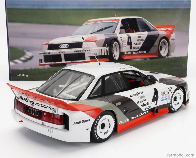 Werk83 Audi 90 Quattro Team Audi Sport N 4 Winner Imsa Laguna Seca 1989 Hans Joachim Stuck 1:18 Bílá Šedá Červená