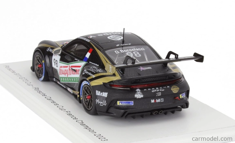 Spark-model Porsche 911 992 Gt3 Cup N 98 France Champion Porsche Carrera Cup 2023 Dorian Boccolacci 1:43 Black