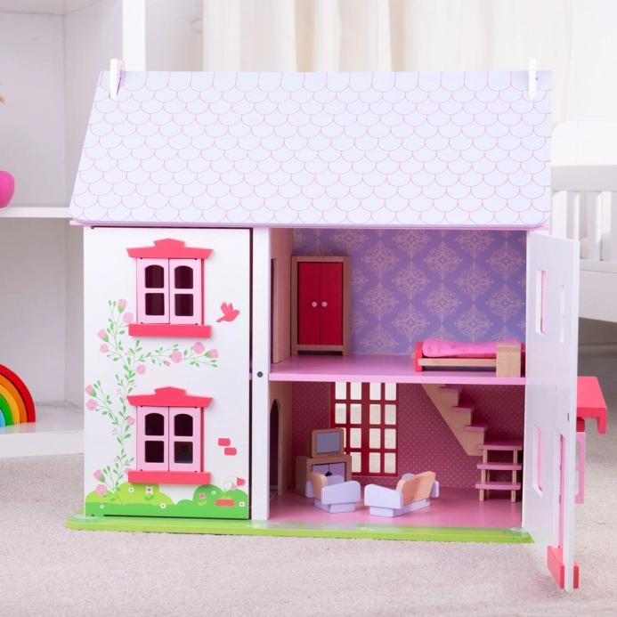 Bigjigs Toys Ružový domček pre bábiky – poškodený obal