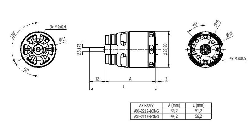 AXI 2212/12 V2 LONG striedavý motor