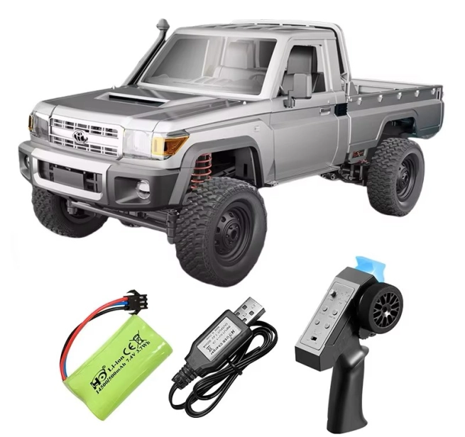 RC auto Land Cruiser Toyota PRO, stříbrná + náhradní baterie