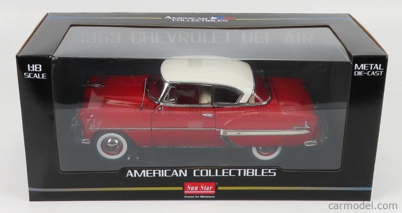 Sun-star Chevrolet Bel Air Coupe 1953 1:18 Červená Bílá