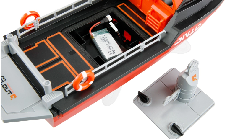 RC záchranný čln Snig brushless RTR, čierno-červená