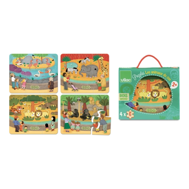 Vilac Drevené puzzle Zoo - poškodený obal
