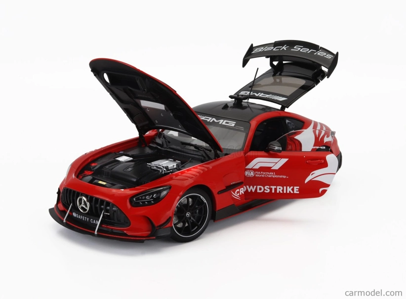 Minichamps Mercedes benz Amg Gt V8 Black Series F1 Safety Car Crowdstrike Season 2024 Bernd Maylander 1:18 Červená Bílá Černá