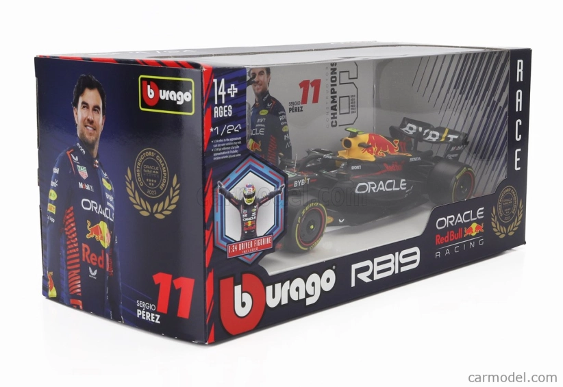 Bburago Red bull F1 Rb19 Team Oracle Red Bull Racing N 11 Season 2023 Sergio Perez 1:24 matná modrá žltá červená