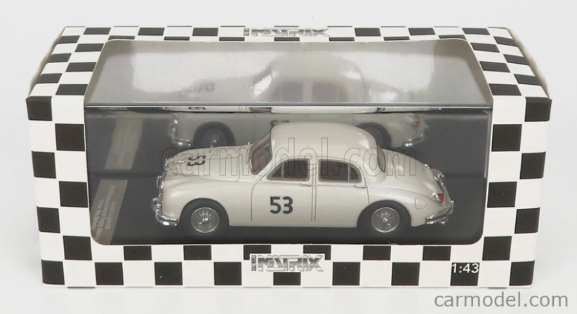 Modely v mierke Matrix Jaguar Mkii 3.4 Litre N 53 2nd Siverstone Annual International Trophy Meeting 1959 1:43 Biela