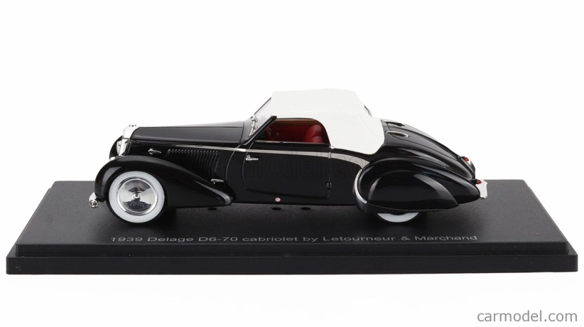 Esval model Delage D6-70 Cabriolet Letourneur & Marchand Closed 1939 1:43 Černá Bílá