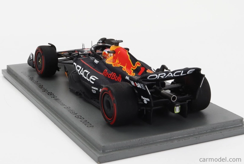 Spark-model Red bull F1  Rb19 Team Oracle Red Bull Racing N 1 World Champion Winner British Gp 2023 Max Verstappen 1:43 Matt Blue