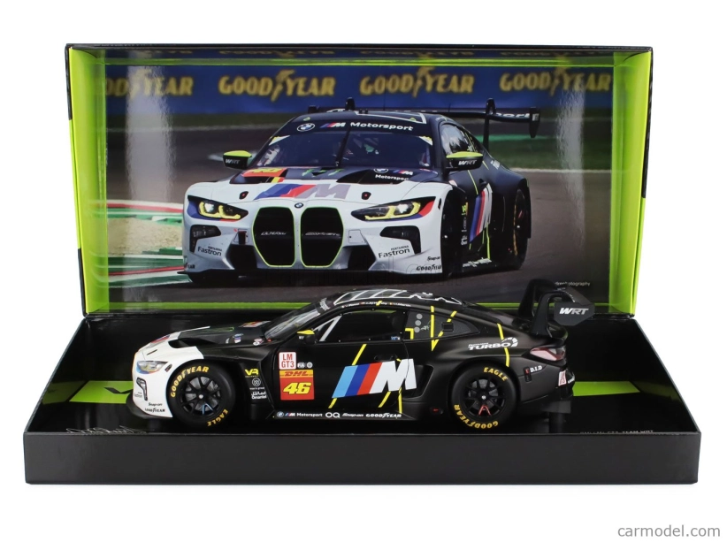 Minichamps BMW 4-series M4 Gt3 Team Wrt N 46 2nd Imola 2024 Valentino Rossi - Maxime Martin - Ahmad Al Harthy 1:18 Matná Černá Bílá