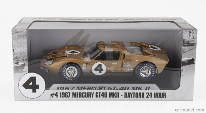 Shelby-collectibles Ford usa Mercury Gt40 Mkii 7.0l V8 Team Holman & Moody N 4 24h Daytona 1967 Mark Donohue - Peter Revson 1:18 Copper Met