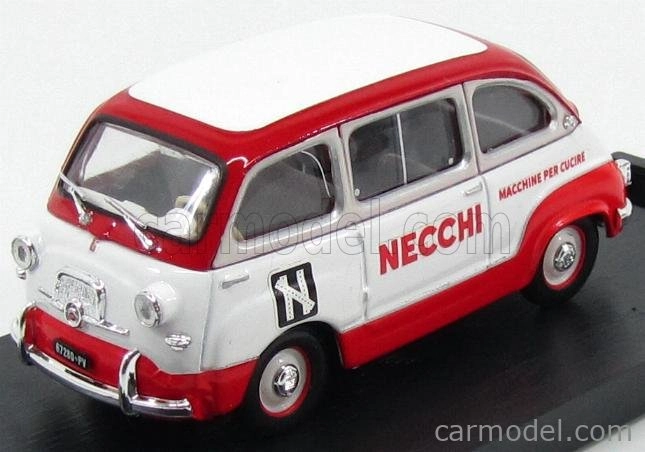 Brumm Fiat 600 Multipla Veicolo Commerciale Macchine Per Cucire Necchi 1960 1:43 Bílá Červená