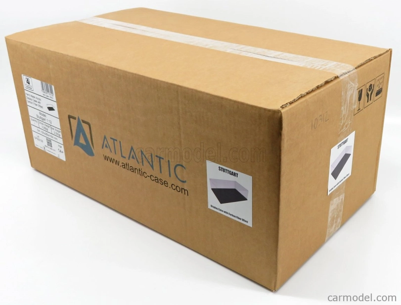 Atlantic Vetrina display box Stuttgart Base Effetto Fibra Di Carbonio Nera - Carbon Fiber Effect Base Black - Lungh.lenght Cm 52.0 X Largh.width Cm 25.0 X Alt.height Cm 15.0 (altezza Interna Cm 14.3) 1:12 Plastový Displej