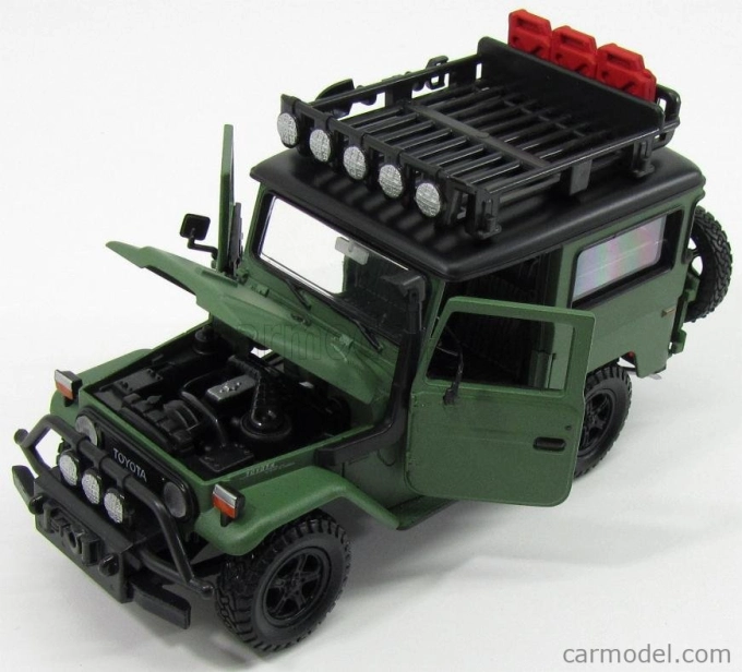 Motor-max Toyota Fj40 Land Cruiser Hard-top Closed Off Road Version 1980 1:24 Matná Zelená Černá