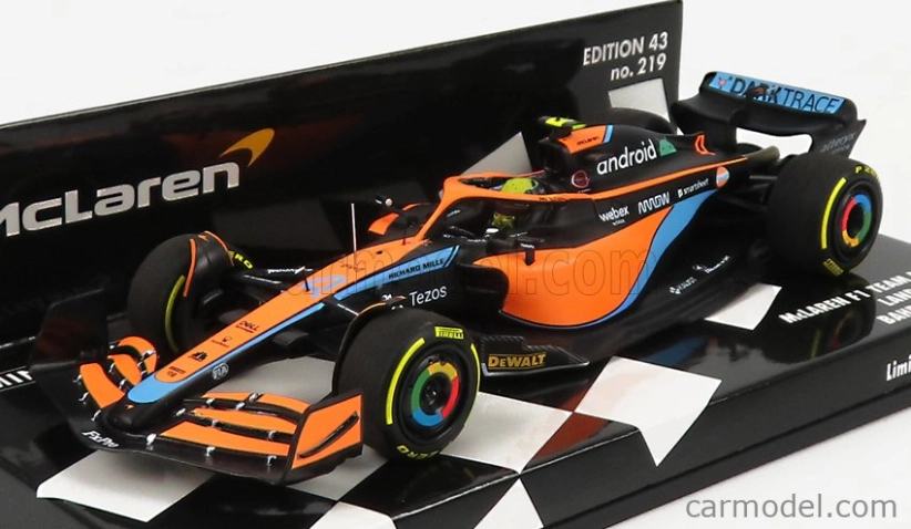 Minichamps Mclaren F1 Mcl36 Team Mclaren N 4 Bahrain Gp 2022 Lando Norris 1:43 Oranžová Světle Modrá