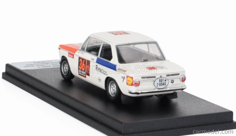 Trofeu BMW 2002 Ti N 36 Rally Londra-messico 1970 Peter Kube - Lothar Ranft 1:43 Bílá Modrá Červená