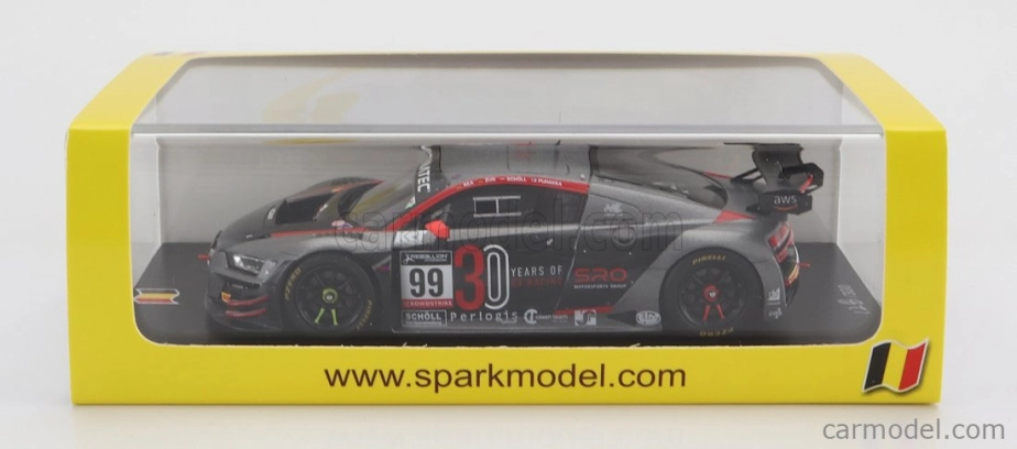 Spark-model Audi R8 Lms Gt3 Team Attempto Racing N 99 2nd Silver Cup Class 24h Spa 2022 M.zug - J.puhakka - N.scholl - A.aka 1:43 Černá Červená