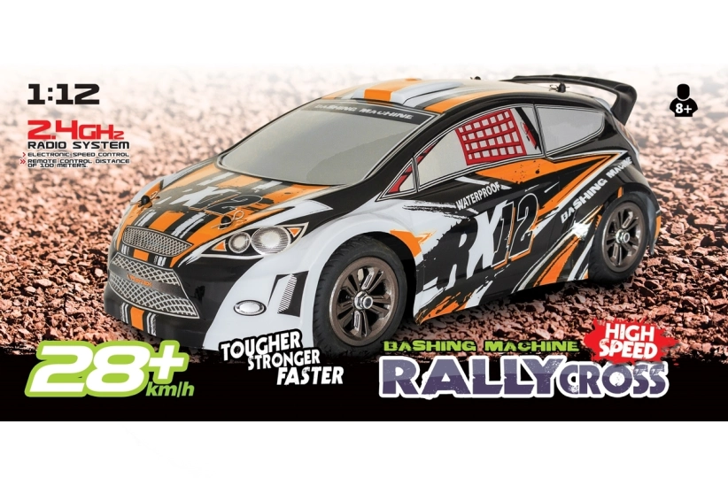 RX-12 elektro Rally auto – 2,4 GHz RTR – oranžový