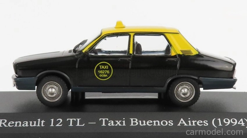 Edicola Renault R12 Tl Taxi Gcba 1994 1:43 Black Yellow