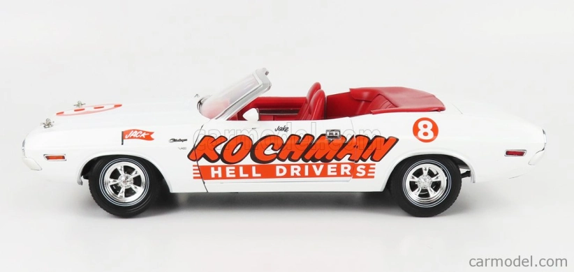 Greenlight Dodge Challenger Convertibile Kochman Hell Drivers 1970 1:18 Biela červená