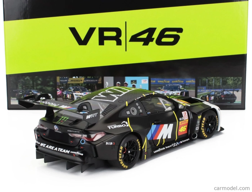 Minichamps BMW 4-series M4 Gt3 Team Wrt N 46 2nd Imola 2024 Valentino Rossi - Maxime Martin - Ahmad Al Harthy 1:18 Matná Černá Bílá