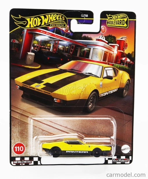 Mattel hot wheels De tomaso Pantera Gruppo 4 1972 1:64 žltá čierna