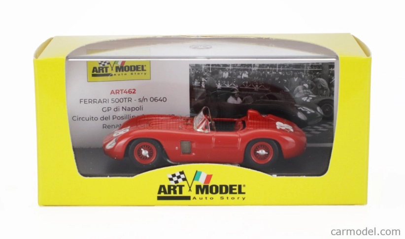 Umelecký model Ferrari 500tr Spider S/n.0640 N 38 2nd Circuito Del Posillipo Napoli Gp 1957 Renato Boffa 1:43 Red