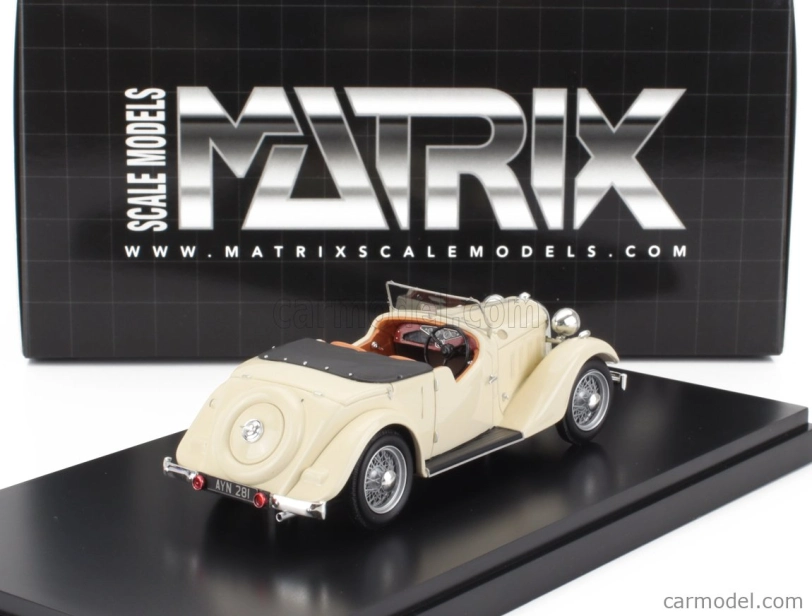 Matrix scale models Rover 12hp (p1) Tourer Cabriolet Open 1934 1:43 Bílá