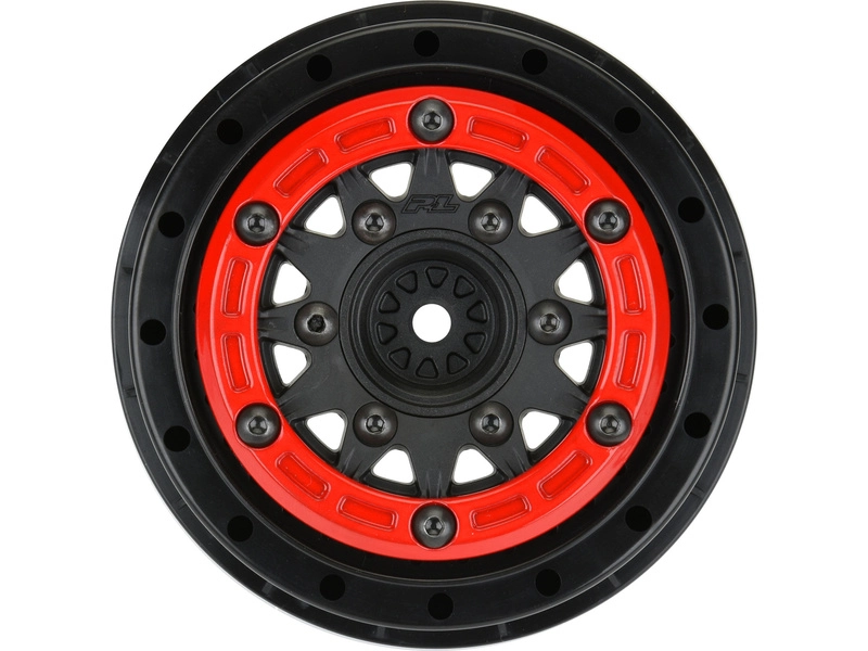 Pro-Line 2.2/3.0" Raid bead lock H12/H14 SC červená/čierna (2)